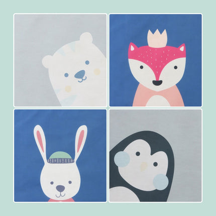 Set de 4 cutii de depozitare pentru copii - pliabile, modele cu animale