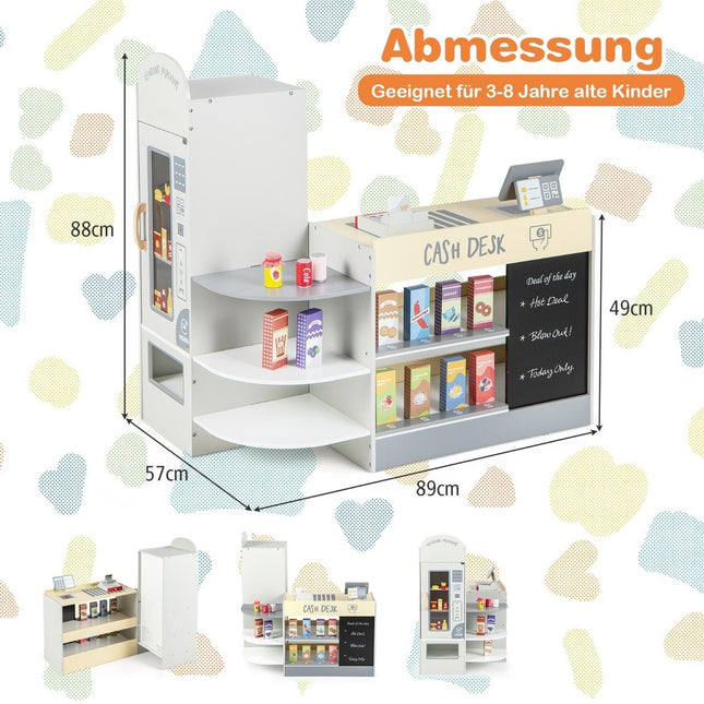 Set de joacă pentru supermarket pentru copii cu casă de marcat și tablă