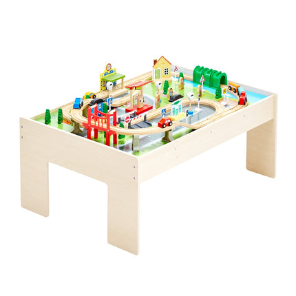 Kids Train Table Set, 84-Piece, Reversible Top, Storage Bin
