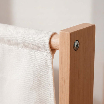 Raft de cărți de perete pentru copii cu buzunare din material textil – Natural/Alb