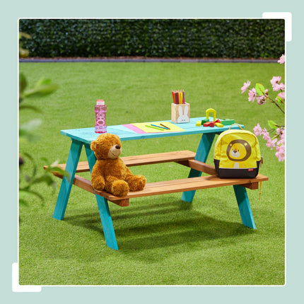 Masa de picnic din lemn pentru copii cu banci - lemn de pin