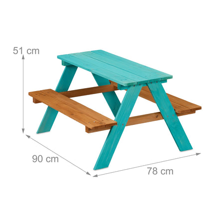 Masa de picnic din lemn pentru copii cu banci - lemn de pin