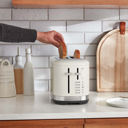 Prăjitor de pâine KitchenAid, complet metalic, cu 2 felii, cu 7 setări, porțelan