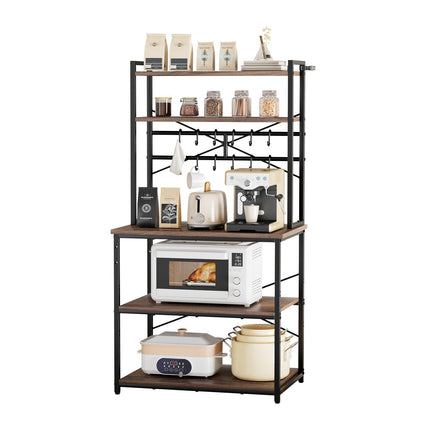 Kitchen Baker's Rack 800mm, Adjustable Shelves, 12 Hooks