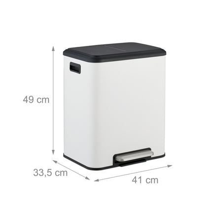 Coș de bucătărie, compartiment dublu, separator de gunoi 15 l