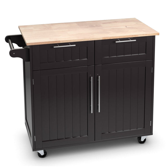 Cărucior pentru insulă de bucătărie cu sertare și dulapuri, 94x45,5x94,5 cm