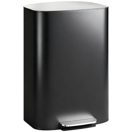 Coș de gunoi de bucătărie 50L, pedală, închidere silențioasă, negru