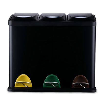 Coș de gunoi de bucătărie, 3 compartimente, 3 x 8L