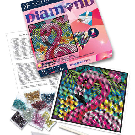 Set DIY Kitfix, model de diamant cu flamingo