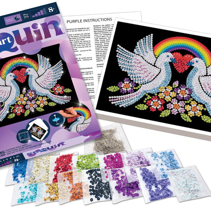 Set DIY Kitfix Sequin Art Purple Doves Of Hope