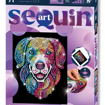 Set DIY Kitfix Sequin Art Purple Harlequin Hound