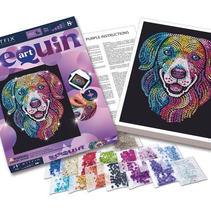 Set DIY Kitfix Sequin Art Purple Harlequin Hound