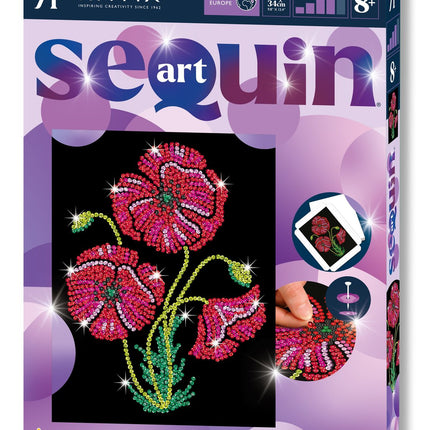 Set DIY Kitfix Sequin Art Purple Poppies