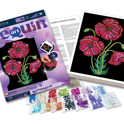 Set DIY Kitfix Sequin Art Purple Poppies