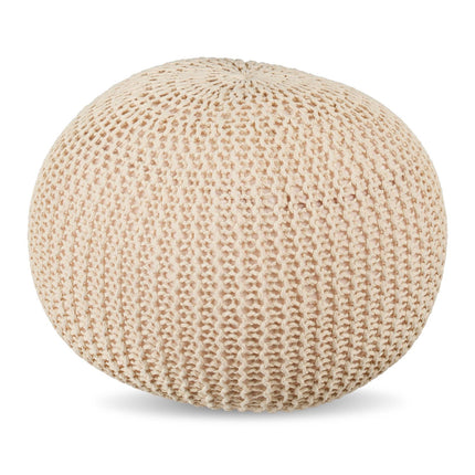 Puf tricotat - șezut rotund de podea, design boho