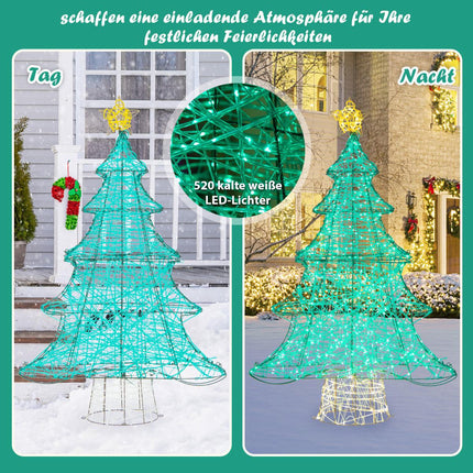Brad de Crăciun artificial cu LED-uri 123 cm, 520 de luminițe, stea