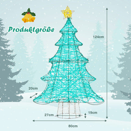 Brad de Crăciun artificial cu LED-uri 123 cm, 520 de luminițe, stea