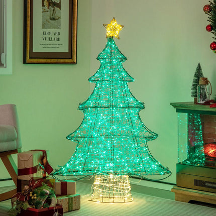 Brad de Crăciun artificial cu LED-uri 123 cm, 520 de luminițe, stea