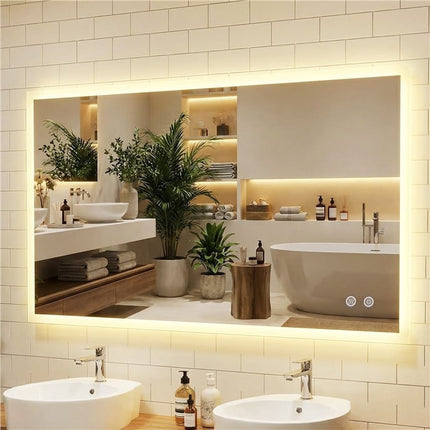 Oglindă de baie cu LED 120 x 70 cm, anti-aburire, reglare tactilă a intensității luminoase