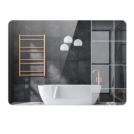 Oglindă de baie cu LED, 70x50 cm, anti-aburire, lumină reglabilă