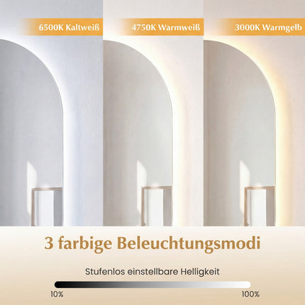 Oglindă de baie cu LED, 90x55 cm, anti-aburire, lumină reglabilă