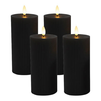 Set de 4 lumânări LED, ceară naturală, 18 cm