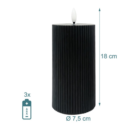 Set de 4 lumânări LED, ceară naturală, 18 cm