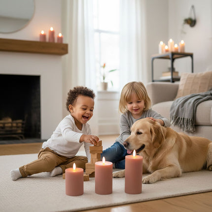 LED Flameless Real-Wax Candles, Set of 3
