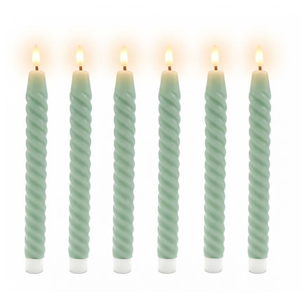 Lumânări LED fără flacără, cu aromă conică, ceară adevărată, set de 6