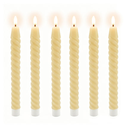 Lumânări LED fără flacără, cu aromă conică, ceară adevărată, set de 6