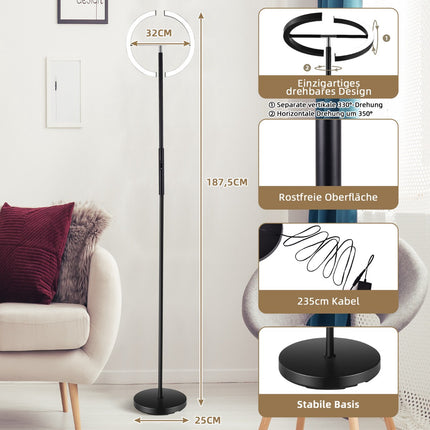 Lampă de podea LED – reglabilă intensitate 3000-6000K, cu telecomandă