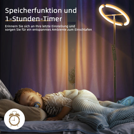 Lampă de podea LED – reglabilă intensitate 3000-6000K, cu telecomandă