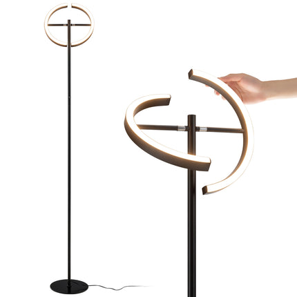 Lampă de podea LED, control tactil reglabil, metal negru