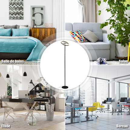 Lampă de podea LED, control tactil reglabil, metal negru
