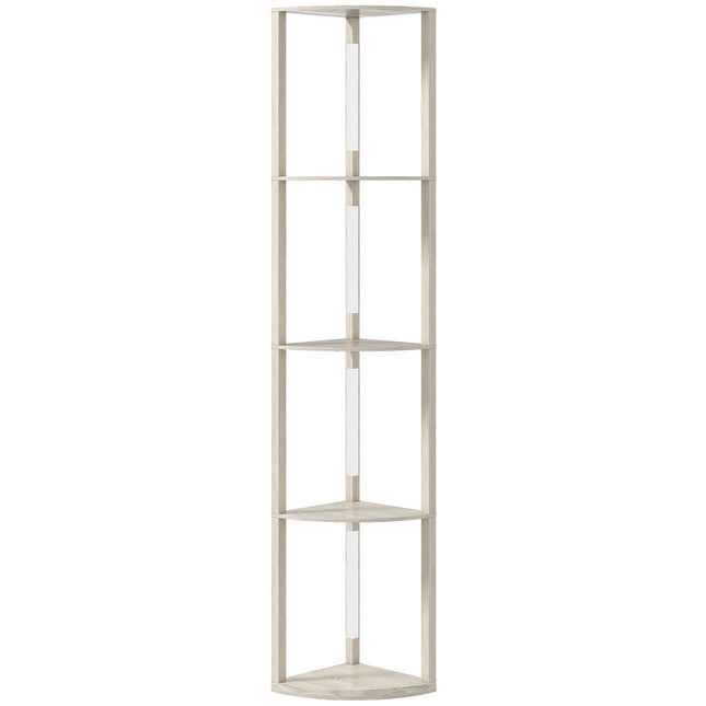 Lampă de podea LED cu rafturi, reglabilă intensitate, finisaj stejar, 41x30x164cm