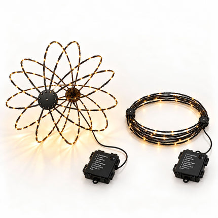 LED Globe Light Set of 2 with 120 LEDs, Battery Operated, 8 Modes, IP44