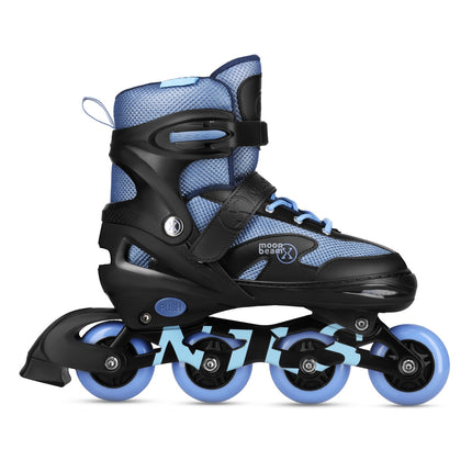 Patine in linie cu LED cu protectoare, albastru, marimea L (39-42)