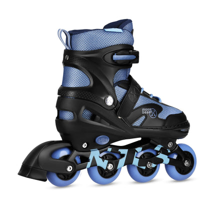 Patine in linie cu LED cu protectoare, albastru, marimea L (39-42)
