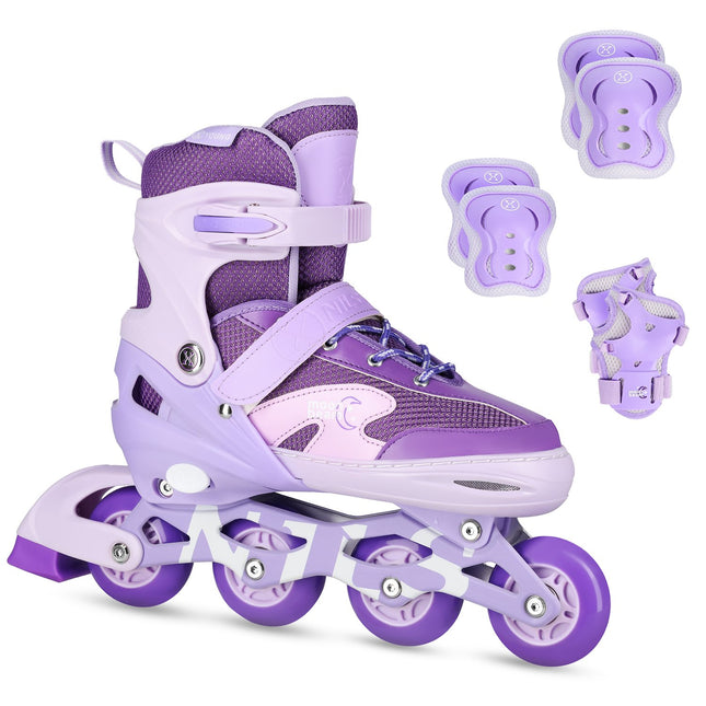Patine in linie cu LED cu protectoare, marimea M (35-38)