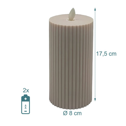 Lumânări LED tip pilon, fără flacără, alb cald, set de 4