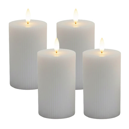 Lumânări LED fără flacără din ceară naturală – Set de 4