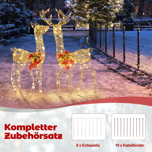 Set LED Reindeer Family, 2 piese, 200 lumini, exterior