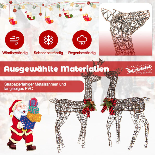 Set LED Reindeer Family, 2 piese, 200 lumini, exterior