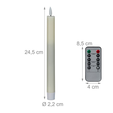 Lumanari LED Taper, fara flacara, telecomanda si temporizator, set de 6