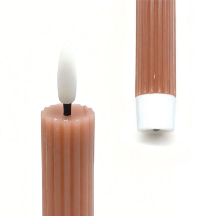LED Taper Candles, Real Wax, Set of 2, Timer Function