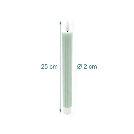 LED Taper Candles, Real Wax, Set of 2, Timer Function