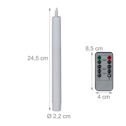 Lumanari LED Taper cu temporizator si telecomanda, set de 6