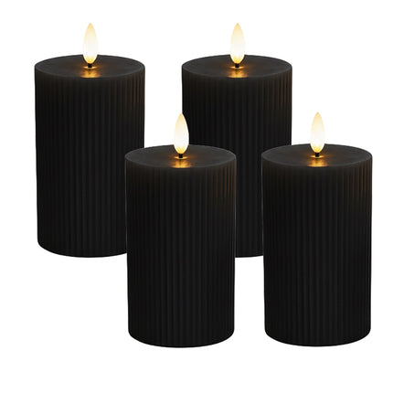 Lumânări de ceară LED, fără flacără, flacără pâlpâitoare, set de 4