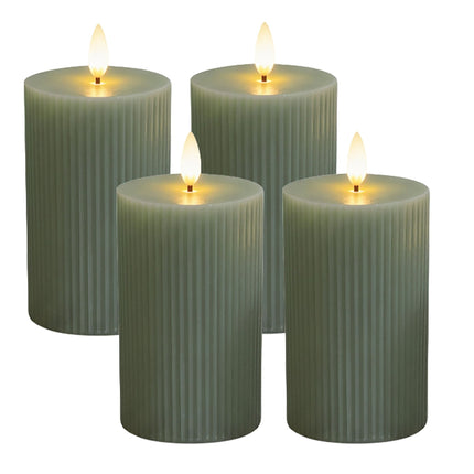 Lumânări de ceară LED, fără flacără, flacără pâlpâitoare, set de 4