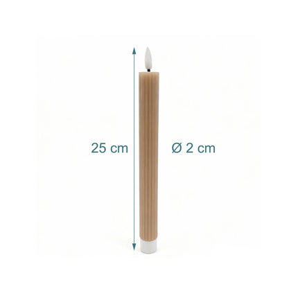 LED Wax Taper Candles, Set of 4, Flickering Flame